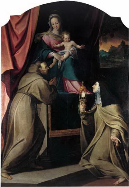 Madonna con Bambino in trono e i santi Francesco e Chiara da Assisi - Milano